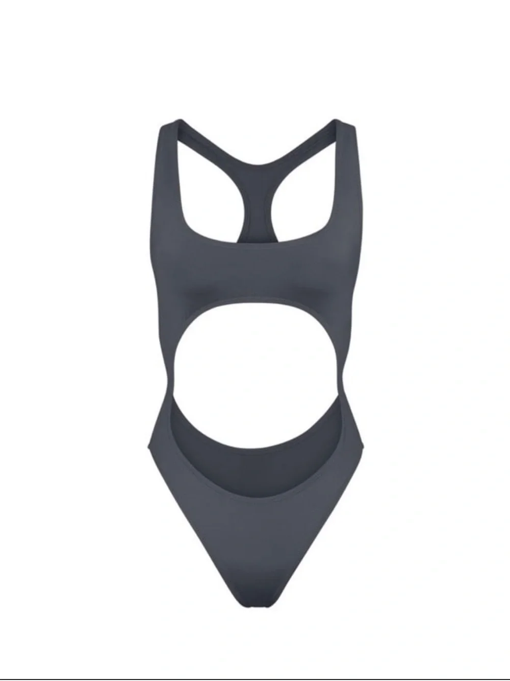 SKIMS - Gun Metal Gray Cutout One-Piece Monokini Swim Suit